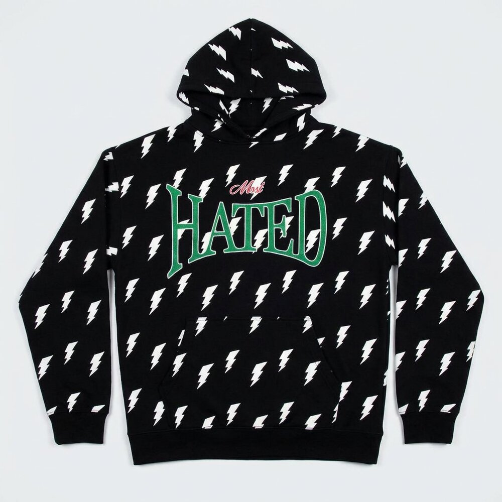 Graphic Most Hated Vintage Oversized Thunder Bolt Hoodie